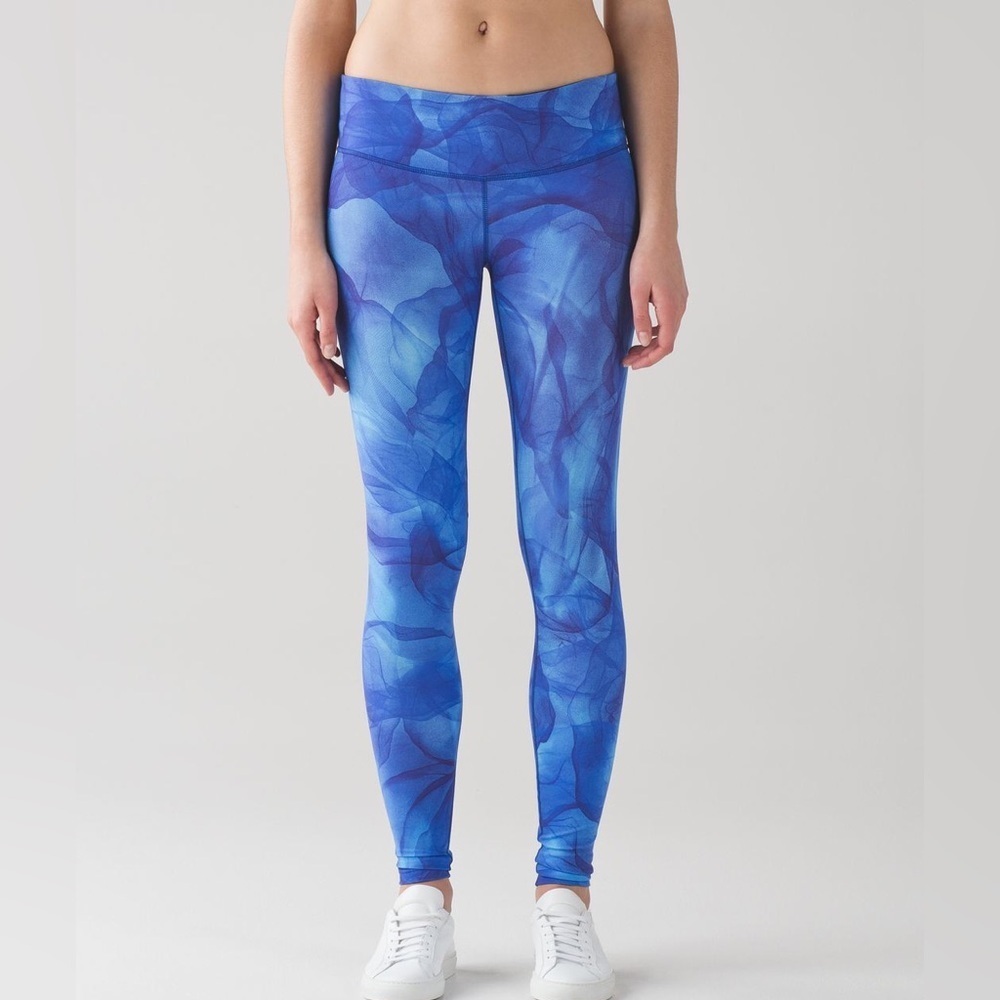 Lululemon Wunder Under Pant lll Midnight Tulle Yoga Leggings Blue Size 6